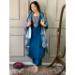 Picture of Amazing Chiffon Teal Straight Cut Salwar Kameez