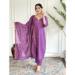 Picture of Radiant Chiffon Purple Straight Cut Salwar Kameez