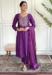 Picture of Comely Chiffon Purple Straight Cut Salwar Kameez