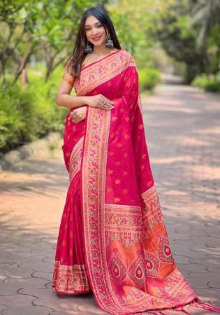 Picture of Ravishing Silk Crimson Saree