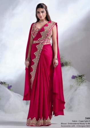 Picture of Appealing Crepe & Satin & Silk Dark Red Lehenga Sarees