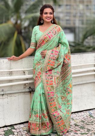 Picture of Resplendent Silk Dark Sea Green Saree