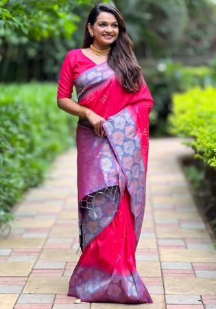 Picture of Shapely Silk Deep Pink Saree