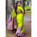 Picture of Gorgeous Silk Chartreuse Saree