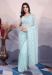 Picture of Shapely Net Light Steel Blue Saree