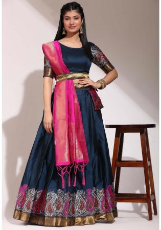 Picture of Ravishing Silk Dark Slate Grey Lehenga Choli