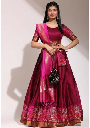 Picture of Grand Silk Maroon Lehenga Choli