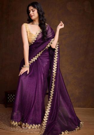 Picture of Wonderful Silk Purple Saree