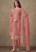 Picture of Organza Pale Violet Red Straight Cut Salwar Kameez