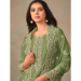 Picture of Organza Dark Khaki Straight Cut Salwar Kameez