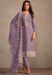 Picture of Amazing Organza Grey Straight Cut Salwar Kameez