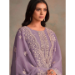 Picture of Amazing Organza Grey Straight Cut Salwar Kameez