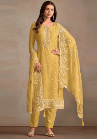 Picture of Shapely Organza Peru Straight Cut Salwar Kameez