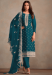 Picture of Amazing Organza Teal Straight Cut Salwar Kameez