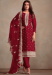 Picture of Well Formed Organza Maroon Straight Cut Salwar Kameez