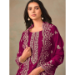 Picture of Organza Saddle Brown Straight Cut Salwar Kameez