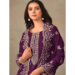 Picture of Enticing Organza Purple Straight Cut Salwar Kameez