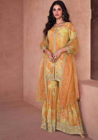 Picture of Georgette Burly Wood Straight Cut Salwar Kameez