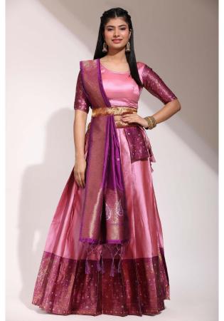 Picture of Ideal Silk Pale Violet Red Lehenga Choli