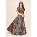 Picture of Fine Satin & Silk Tan Lehenga Choli