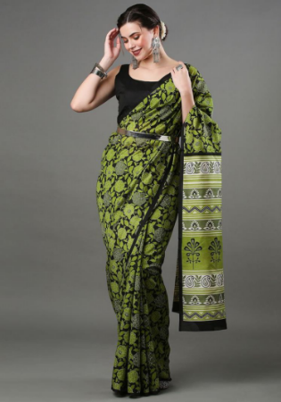 Picture of Ideal Silk Dark Khaki Saree