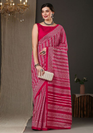 Picture of Stunning Silk Rosy Brown Saree