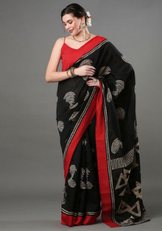 Picture of Charming Silk Black Saree