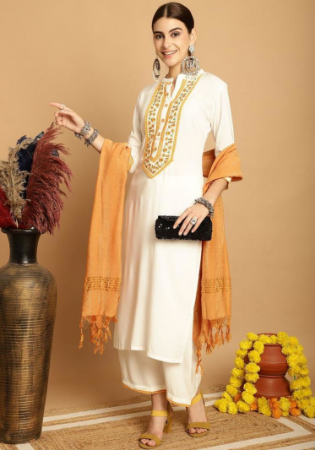 Picture of Rayon & Chiffon Linen Readymade Salwar Kameez