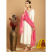 Picture of Rayon & Chiffon Beige Readymade Salwar Kameez