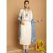 Picture of Rayon & Chiffon Beige Readymade Salwar Kameez