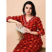 Picture of Fascinating Cotton & Silk Fire Brick Kurtis And Tunic