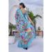 Picture of Admirable Linen Medium Turquoise Saree