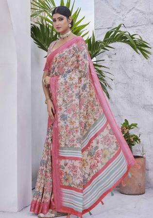 Picture of Delightful Linen Rosy Brown Saree