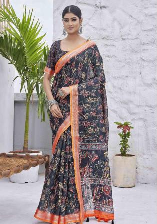 Picture of Appealing Linen Slate Grey Saree