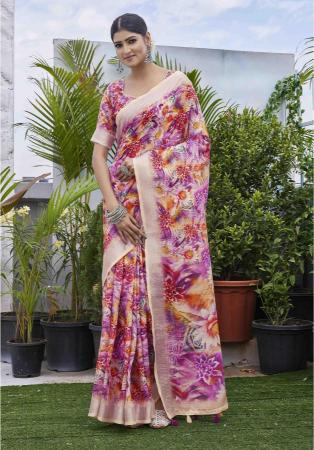 Picture of Wonderful Linen Thistle Saree