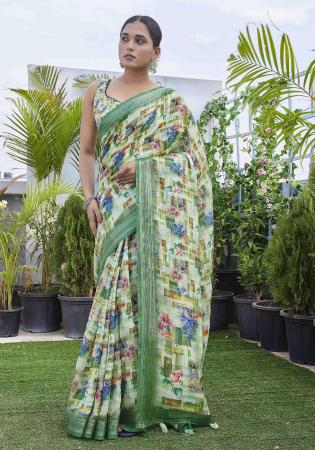 Picture of Radiant Linen Dark Sea Green Saree