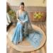 Picture of Exquisite Georgette Sky Blue Saree