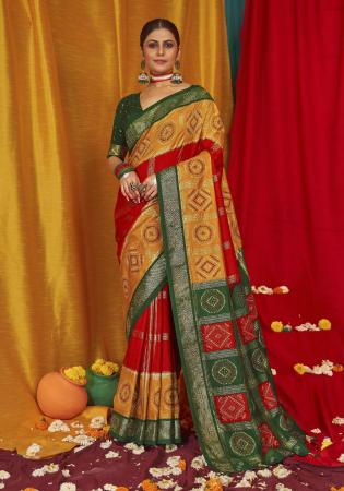 Picture of Good Looking Silk Dark Red Saree