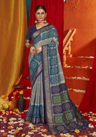 Picture of Sightly Silk Dark Slate Grey Saree