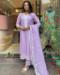 Picture of Chiffon Light Steel Blue Readymade Salwar Kameez