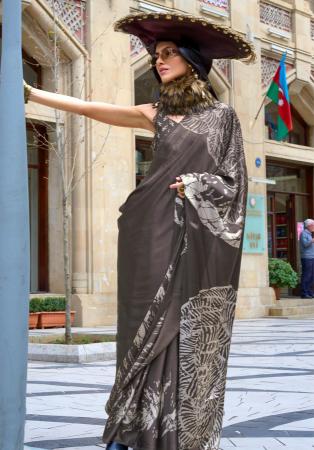 Picture of Nice Satin Dim Gray Saree