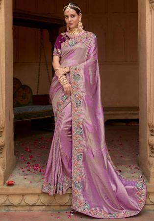 Picture of Appealing Silk & Organza Rosy Brown Saree