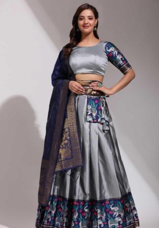 Picture of Splendid Silk Slate Grey Lehenga Choli