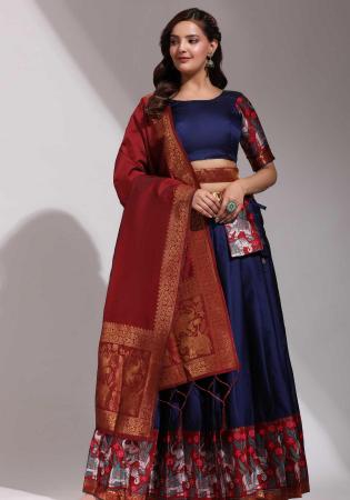 Picture of Nice Silk Dark Slate Blue Lehenga Choli