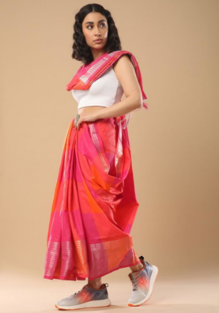 Picture of Ideal Cotton & Silk Light Coral Saree