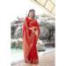 Picture of Statuesque Satin & Silk Fire Brick Saree