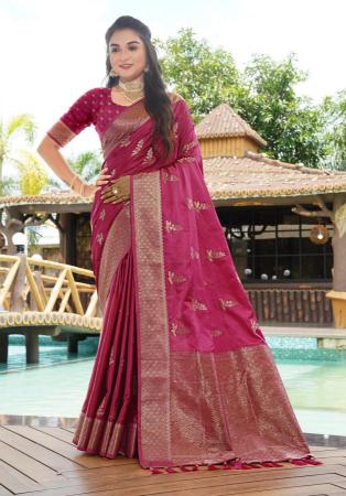 Picture of Marvelous Satin & Silk Indian Red Saree