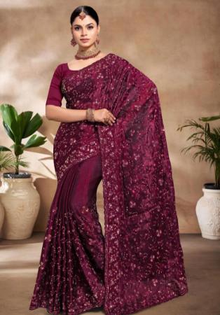 Picture of Marvelous Silk Maroon Saree