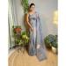 Picture of Sightly Silk Light Slate Grey Saree