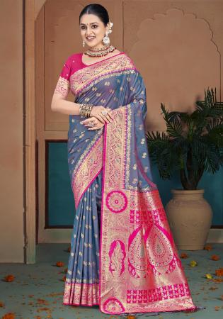 Picture of Admirable Silk Slate Grey Saree